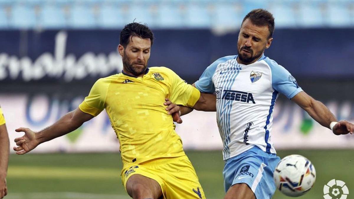 Orlando Sá, durante
el encuentro frente
al Alcorcón en
La Rosaleda.  laliga