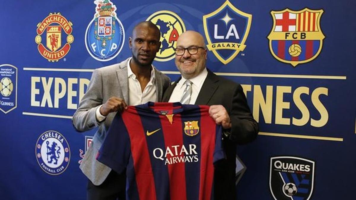 Stillitano junto a Abidal, en la presentación de la última edición de la ICC en Nueva York el pasado mes de abril