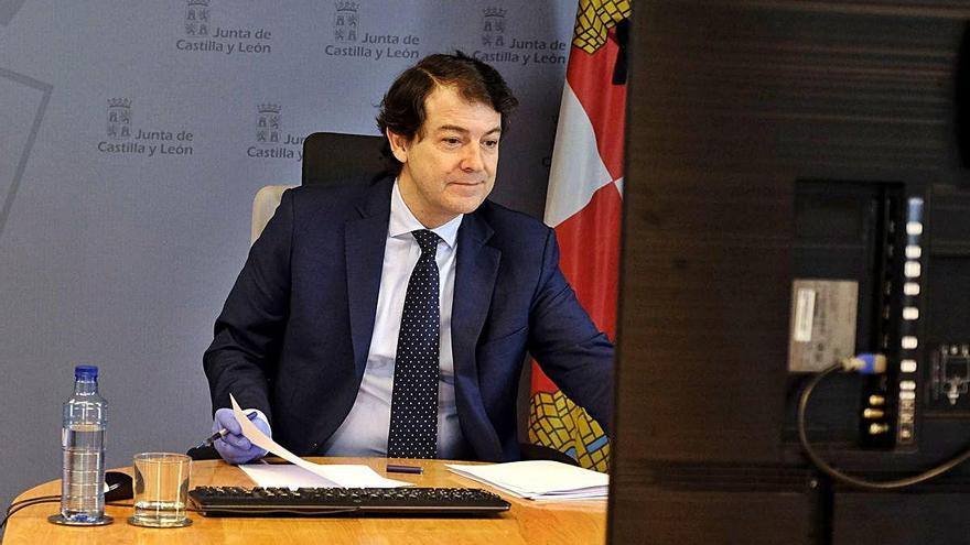 Alfonso Fernández Mañueco, durante un instante de la conferencia.