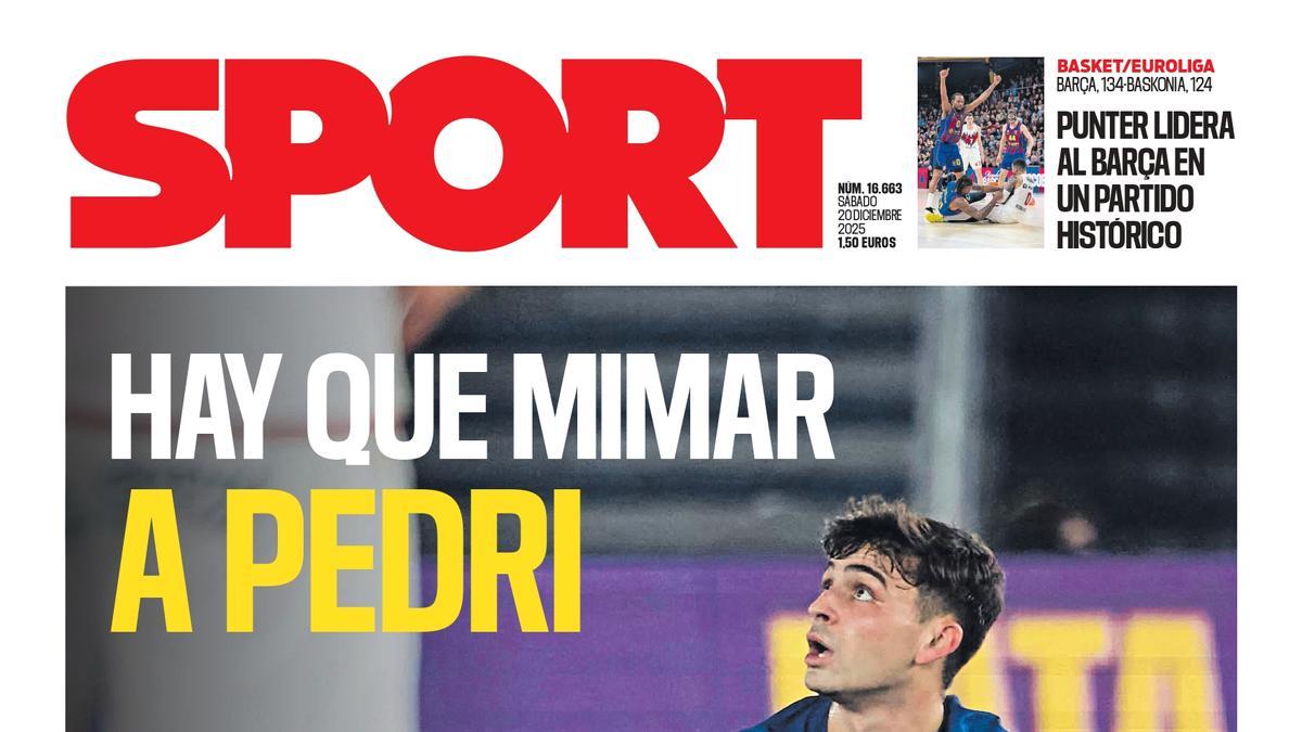 Esta es la portada de SPORT de hoy sábado, 20 de diciembre de 2025