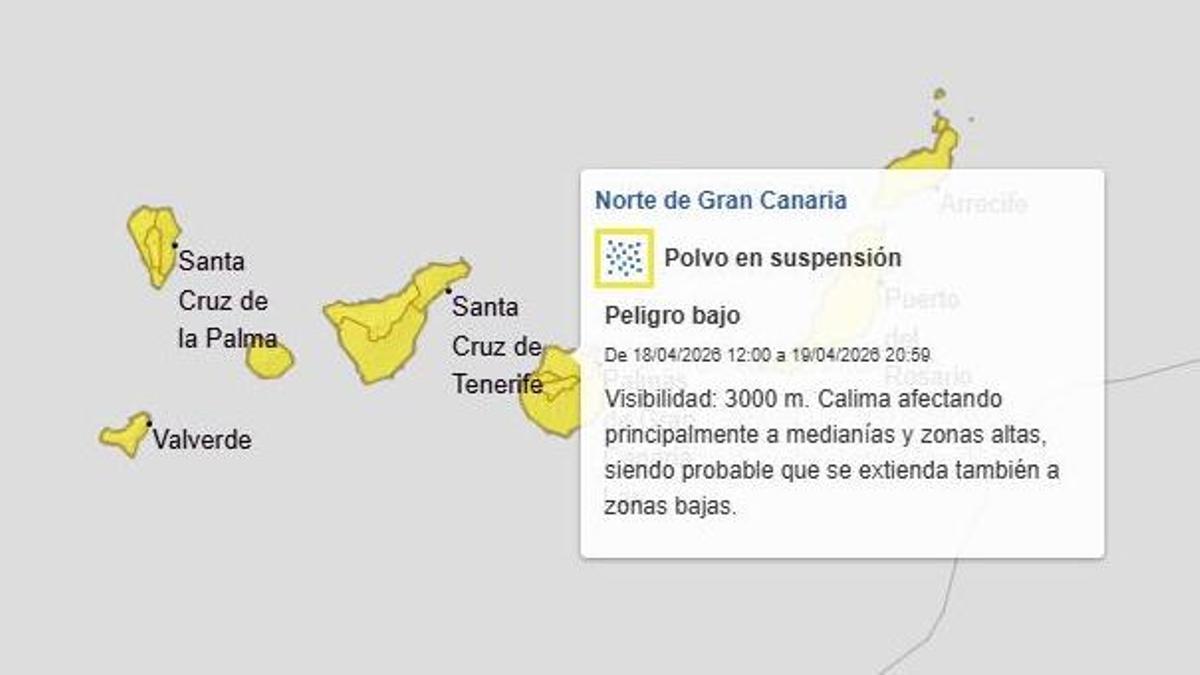 Previsión del tiempo en Canarias (del 13 al 19 de abril)