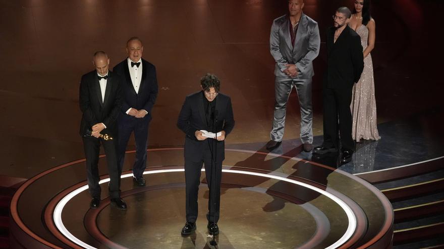 Chapa sobre las chapas de Gaza en los Oscar