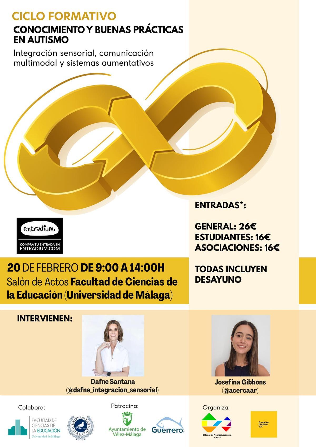 Cartel de la segunda jornada del ciclo ‘Conocimiento y buenas prácticas en autismo’,