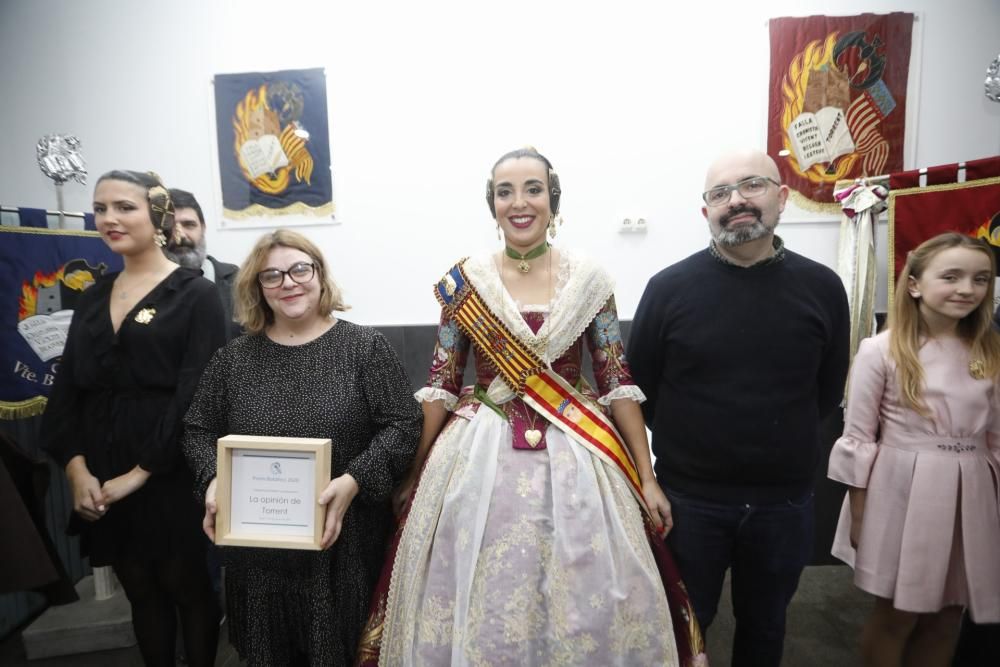 Premis Botafoc de la falla Cronista Vicent Beguer Esteve de Torrent en los que ha sido galardonada la edición de l'Horta de Levante EMV.