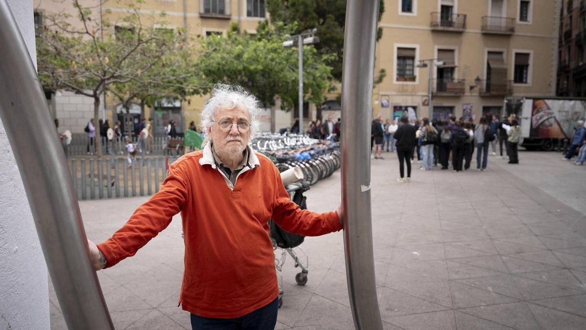 Camilo Ramos, el pasado jueves en la plaza de George Orwell.