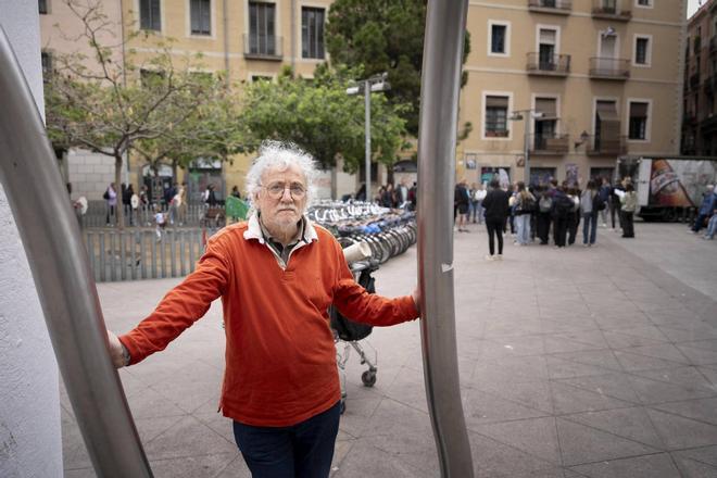 Camilo Ramos, el pasado jueves en la plaza de George Orwell.