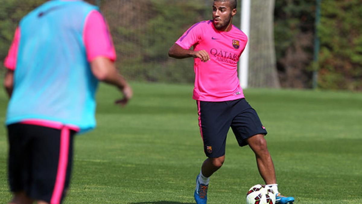 Rafinha, durante el entrenamiento del lunes.