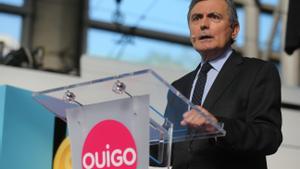El secretario de Estado de Transportes, Pedro Saura, en el acto previo al viaje inaugural de Ouigo de Madrid a Barcelona.