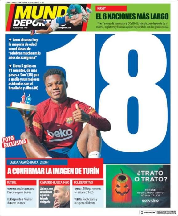 Portada MUNDO DEPORTIVO sábado 31 octubre 2020