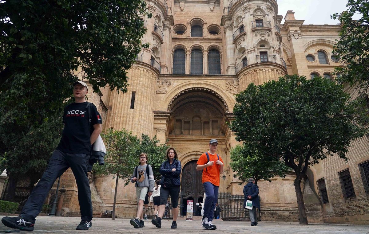 Turistas en el Centro de Málaga, en enero de 2024.