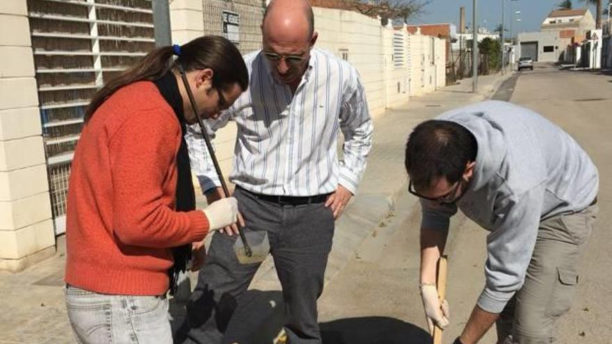 Toma de muestras por parte de los técnicos.