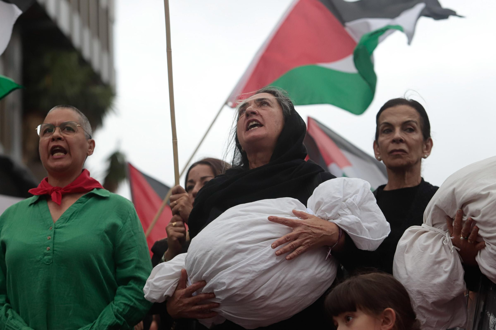 Las imágenes de la multitudinaria manifestación en Vigo contra el «genocidio» de Israel sobre Palestina