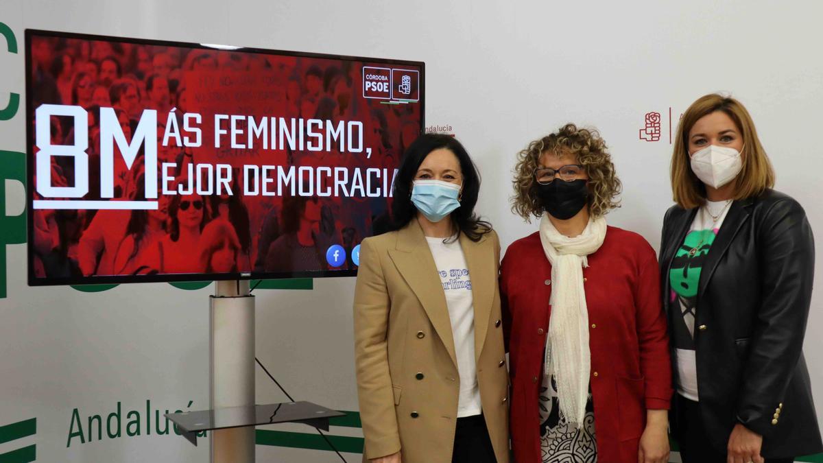 Presentación del calendario de actividades del 8M organizado por el PSOE en Córdoba.