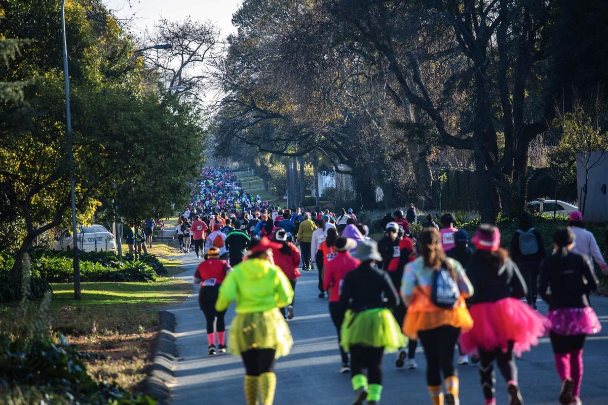 Corredores durante la carrera del Día de Mandela en Sudáfrica.