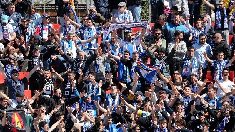 Aficionados del Espanyol, en un desplazamiento.