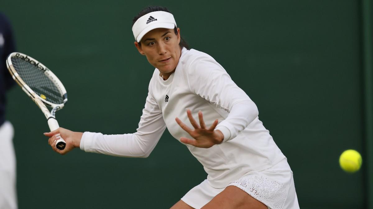 Garbiñe, en su estreno en Wimbledon