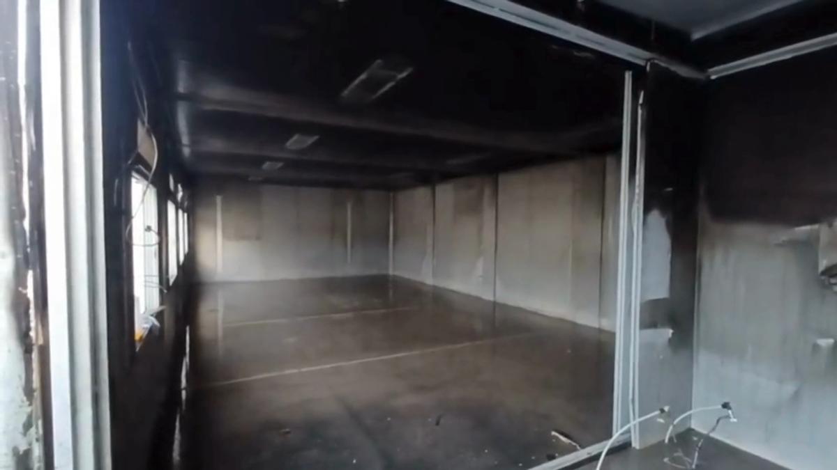 El mòdul afectat per un incendi a Navàs