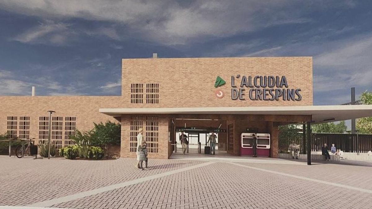 Recreación de la futura estación de l'Alcúdia de Crespins.