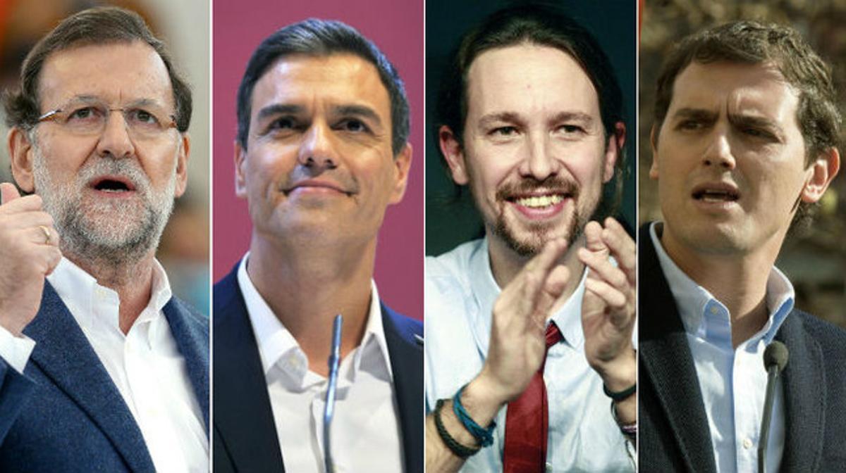 Mariano Rajoy, Pedro Sánchez, Pablo Iglesias y Albert Rivera.