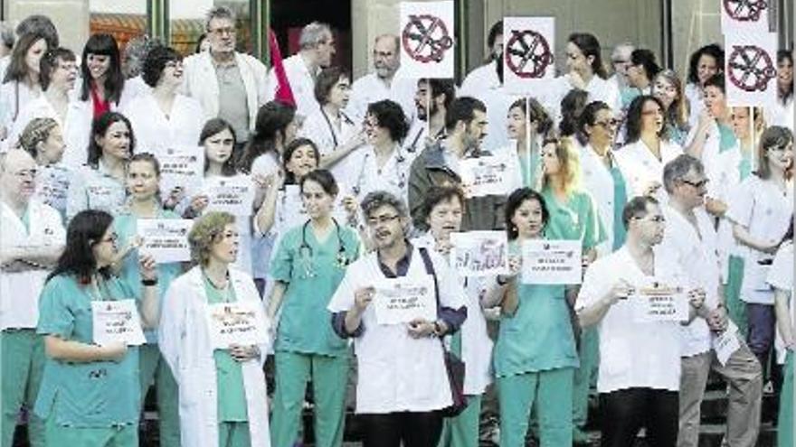 Metges del Trueta en una de les últimes protestes contra les retallades.