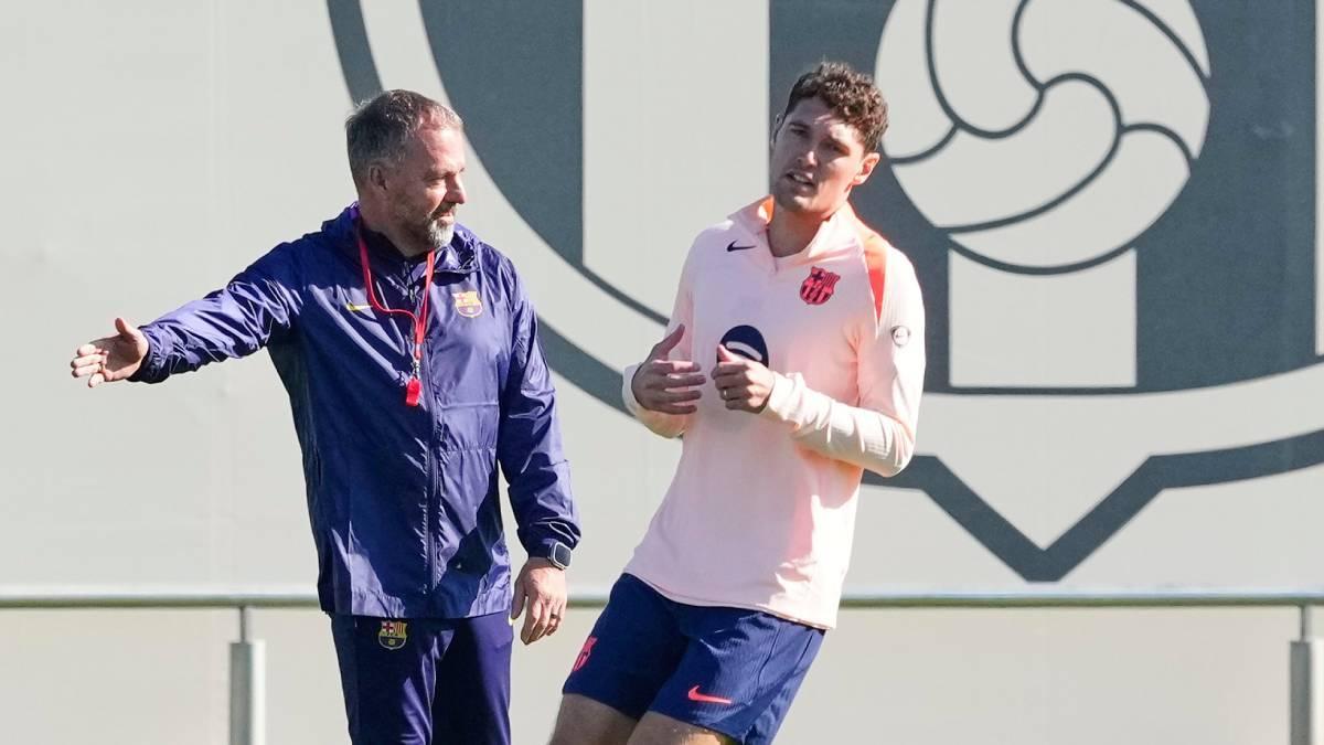Christensen y Flick, en la Ciutat Esportiva Joan Gamper