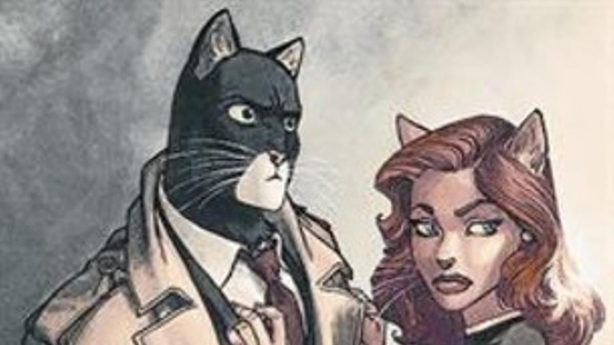 El detective John Blacksad, en una de las viñetas del cómic.