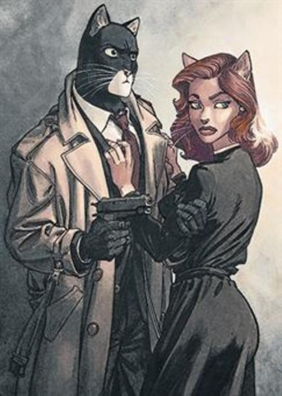 El detectiu John Blacksad, en unade les vinyetesdel còmic.