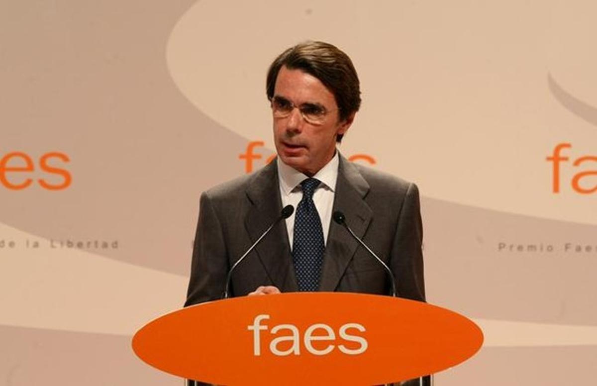 L’excap de l’Executiu José María Aznar, en un acte de la FAES, que presideix, el 24 d’octubre a Madrid. DAVID CASTRO
