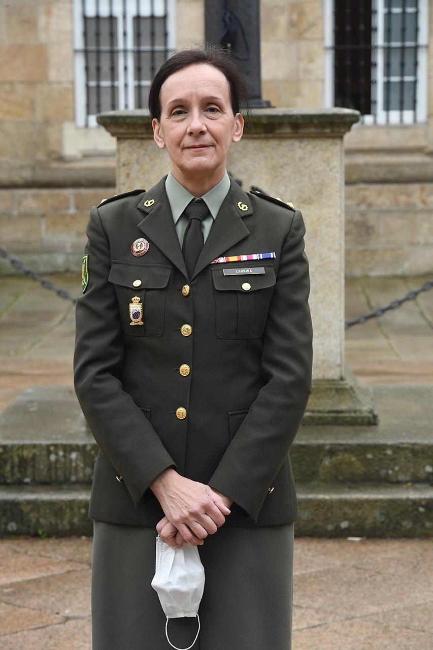 La teniente coronel Cristina Larriba en el Palacio de Capitanía de A Coruña