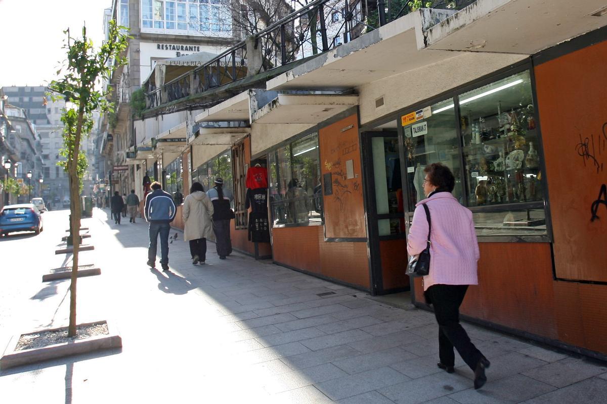Aspecto de los locales de la Rúa Carral, en 2006.