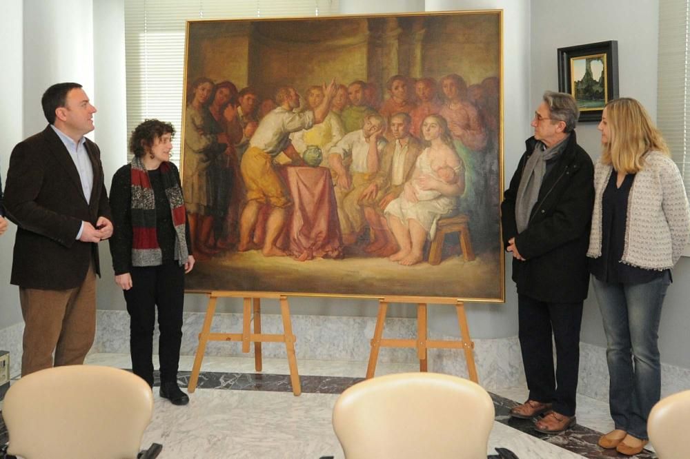 La obra "El discurso" fue pintada en 1946 y está considerada una de las más importantes del artista gallego