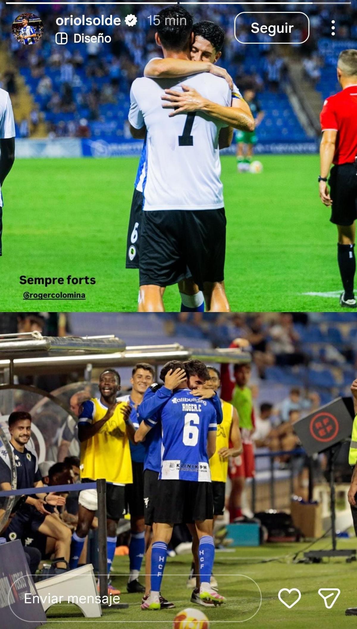 Fotos compartidas por Oriol Soldevila para dar ánimos a Roger Colomina, lesionado de gravedad.