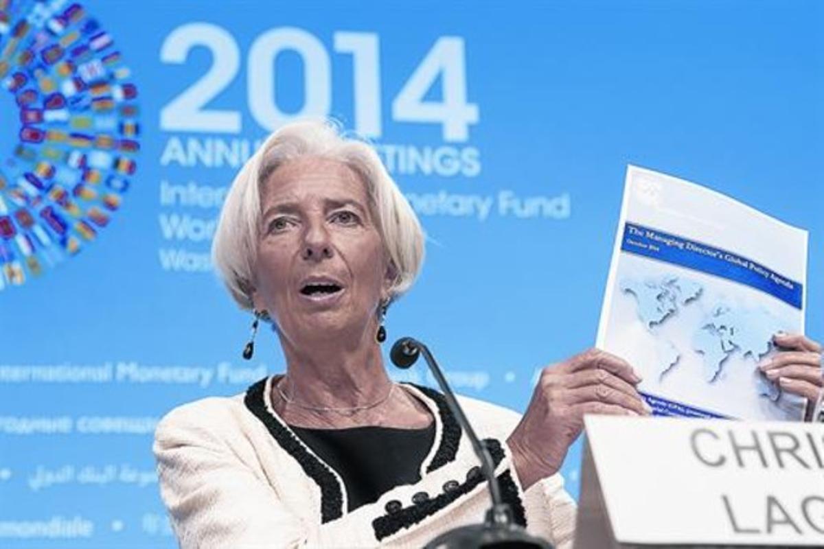 La directora gerent de l’FMI, Christine Lagarde, ahir, a Washington.
