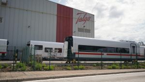 Archivo - Fachada de la planta de Talgo, a 29 de agosto de 2024, en Rivabellosa, Álava