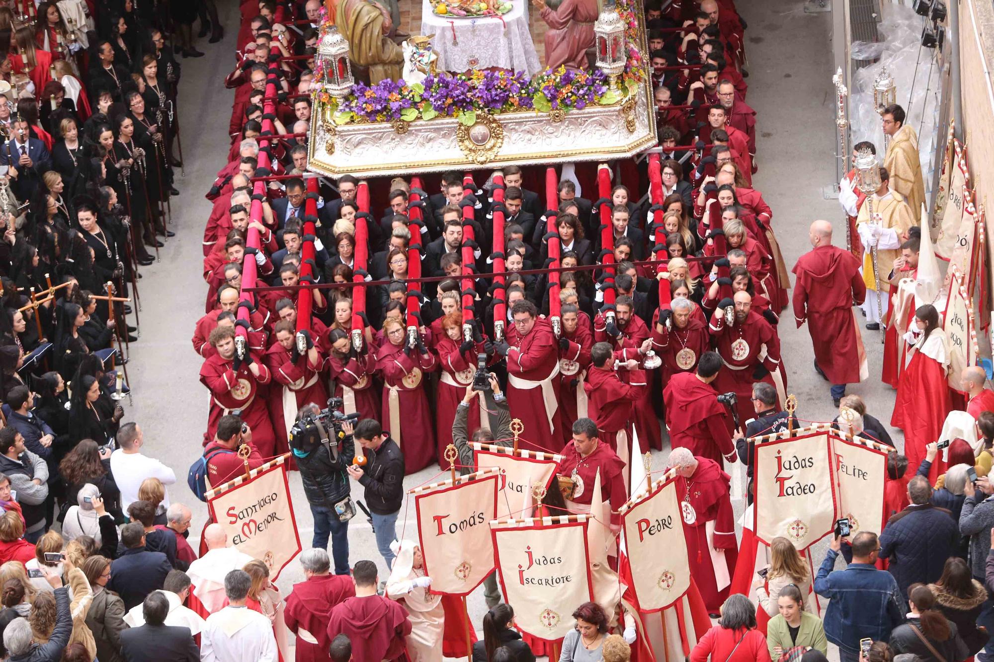 Imágenes de La Santa Cena de 2019, debido a la lluvia no pudieron procesionar.