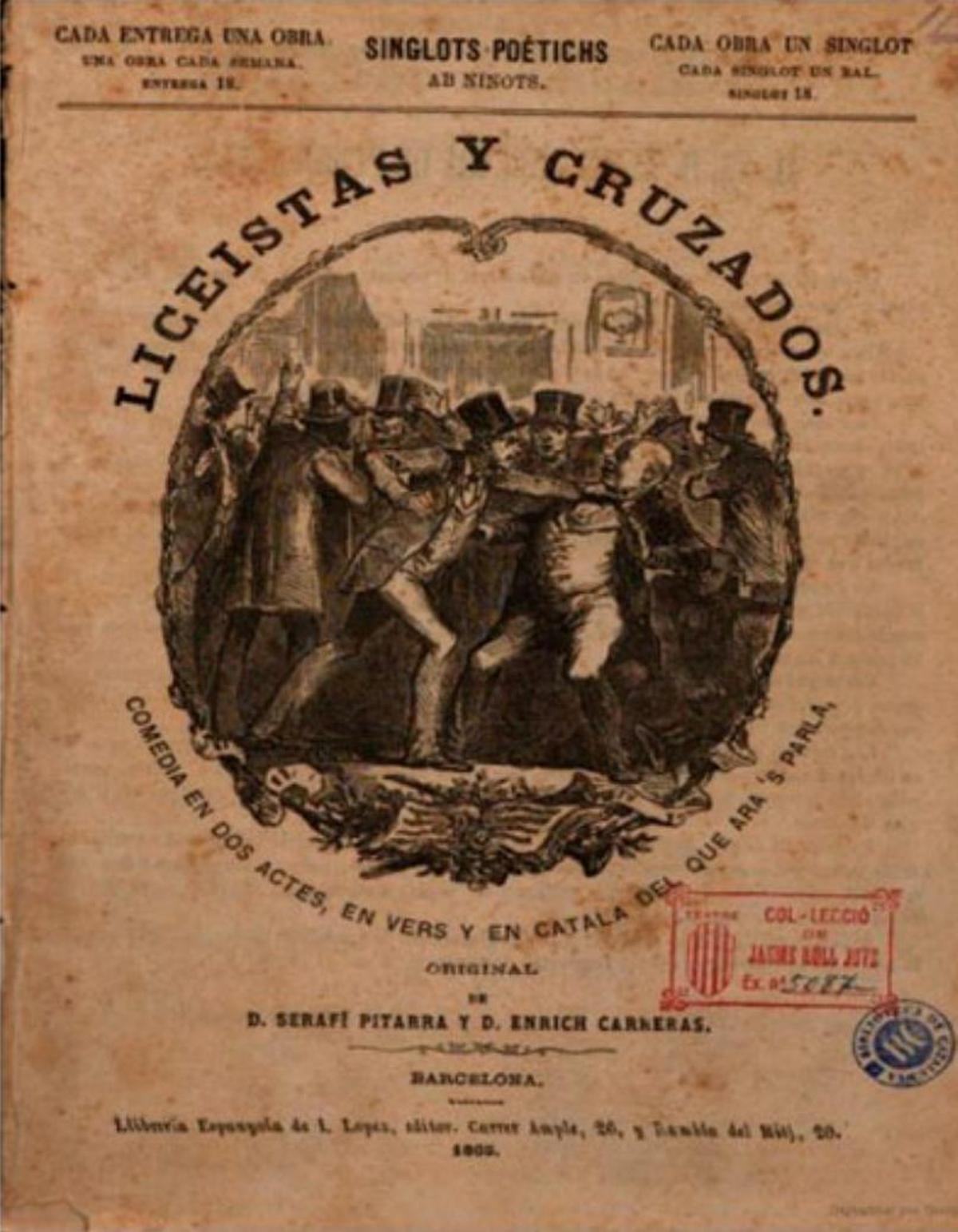 La comedia en dos actos de Pitarra, de 1865, sobre la mala vecindad entre el Teatre Principal y el Liceu.