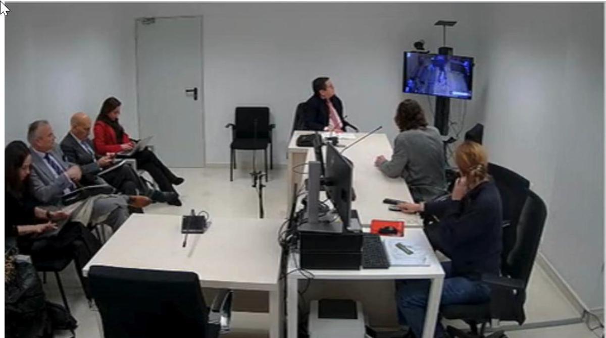 Álvaro Gallego durante su declaración por videoconferencia ante el juez