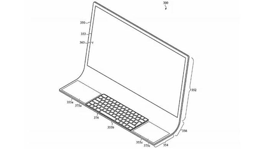 Un diseÃ±o del proyecto del iMac curvo de Apple.