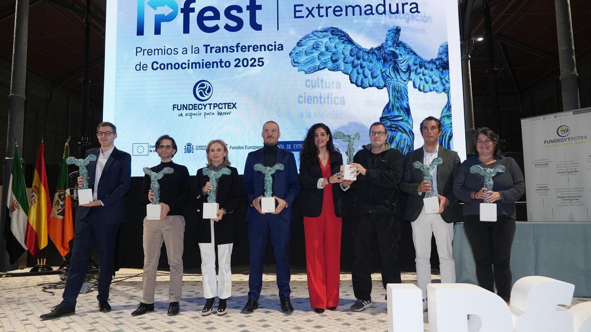 Los galardonados en la segunda edición de los IPfest Extremadura 2025.