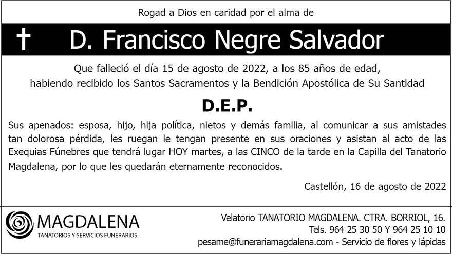 D. Francisco Negre Salvador
