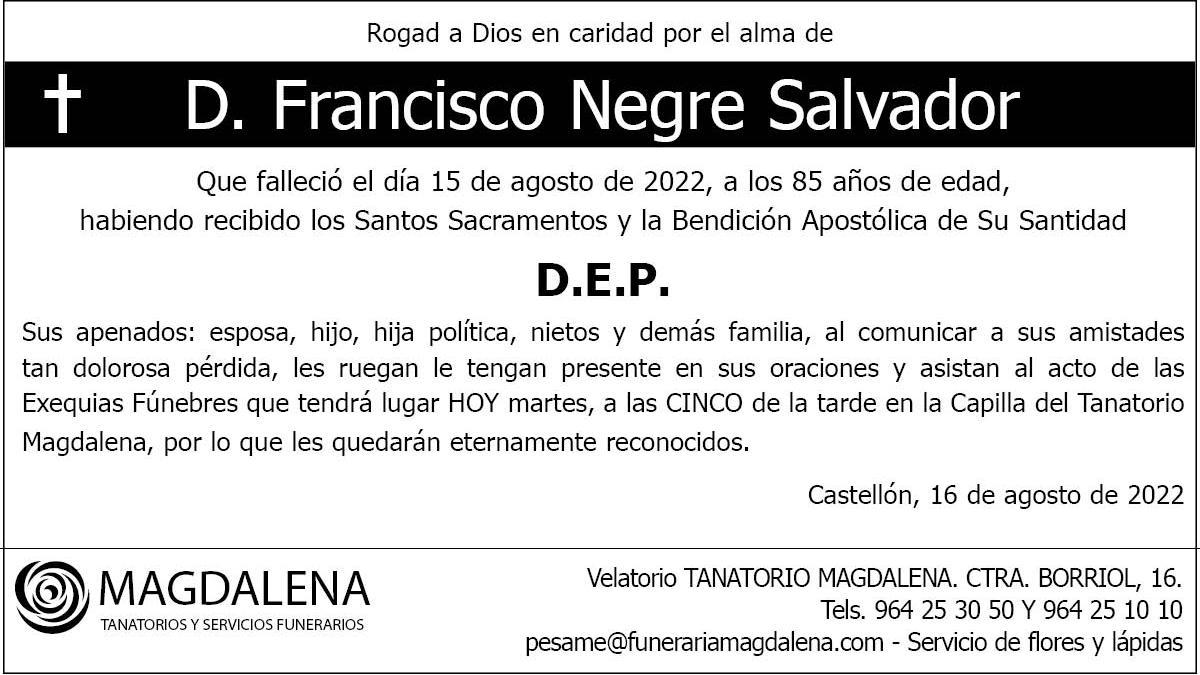 D. Francisco Negre Salvador