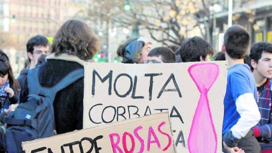 Una de las protestas de estudiantes 
que cortaron el centro de
València. FERRÁN montenegro