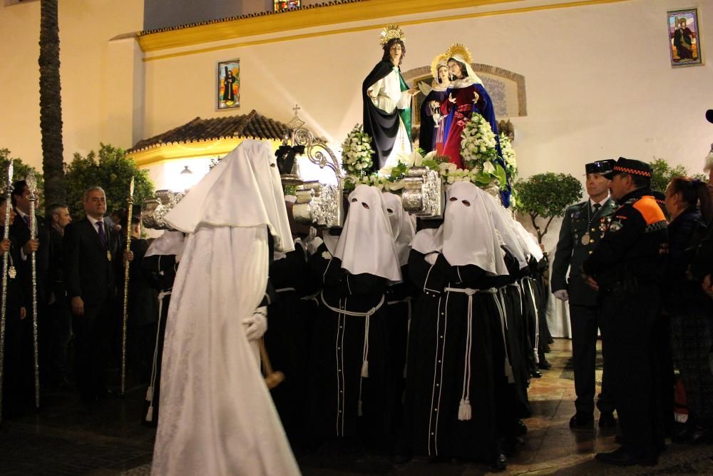Salida de la cofradía de Santa Marta, el Martes Santo en Marbella.
