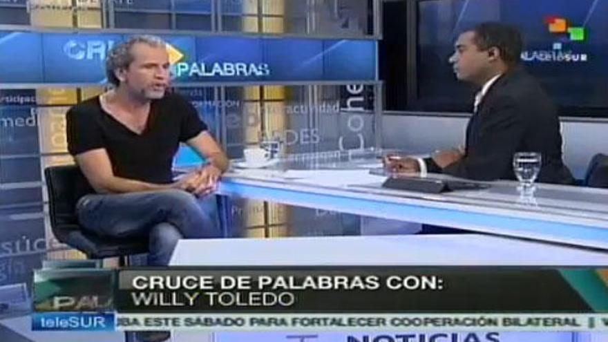 Toledo durante la entrevista en Telesur.