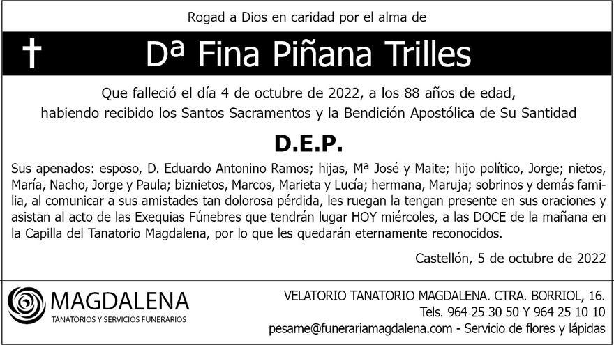Dª Fina Piñana Trilles