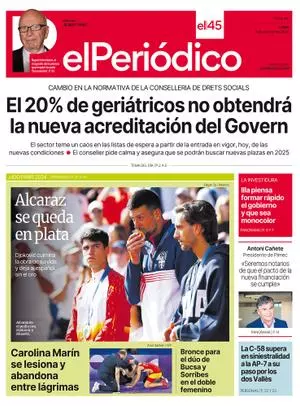 La portada de EL PERIÓDICO del 5 de agosto de 2024