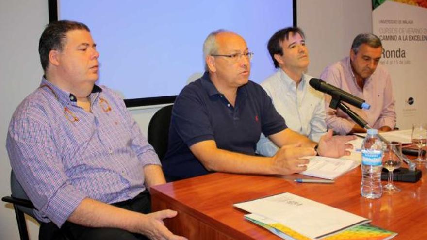 Antonio J. González, Braulio Díaz, Pablo Atencia y Juan Partal participaron en la mesa redonda.