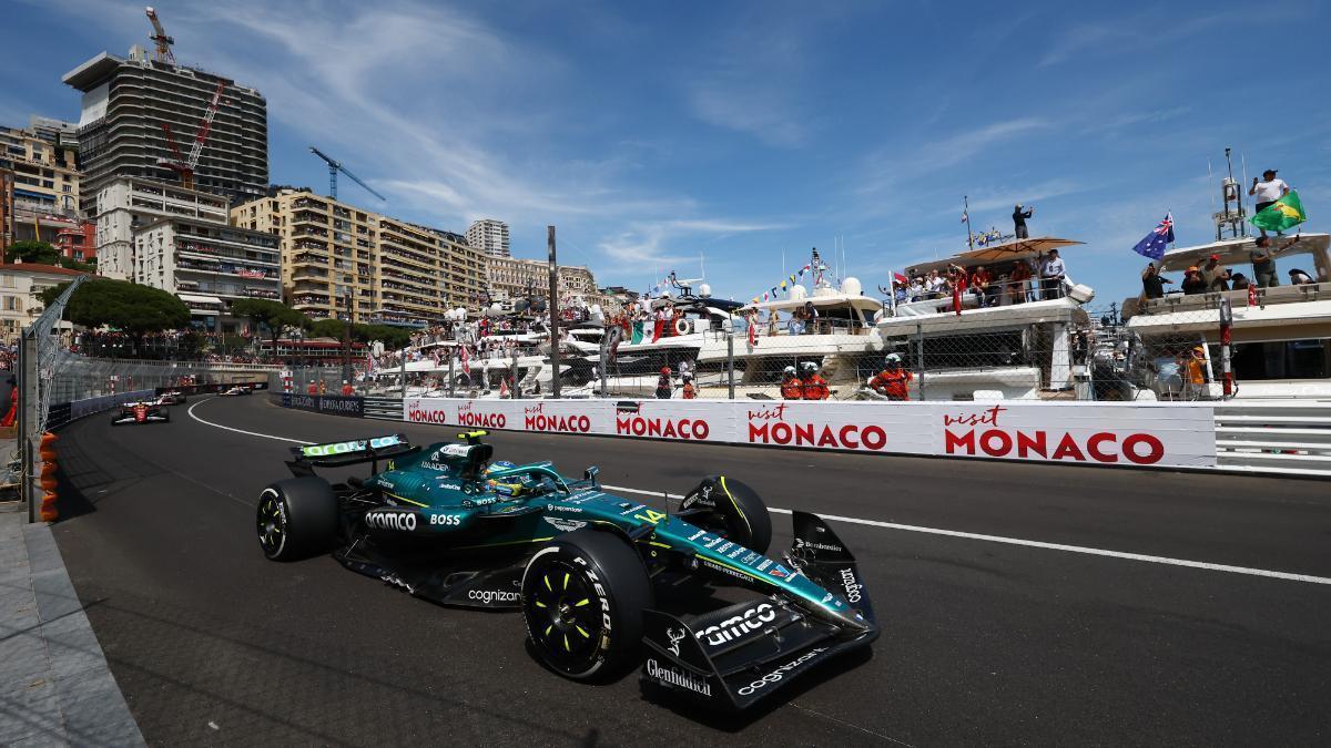 Alonso, durante la última edición del GP de Mónaco, con Aston Martin