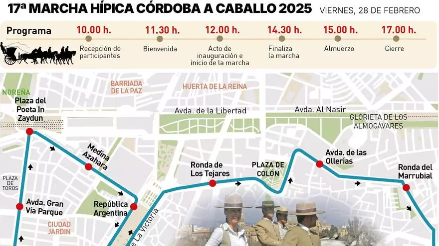 Unos doscientos caballos y 45 enganches recorrerán Córdoba en el Día de Andalucía