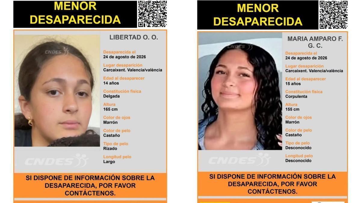 Buscan a dos menores de 14 y 15 años desaparecidas en Carcaixent